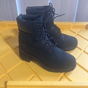 Timberland Black Combat Moto Boots Rugged Design